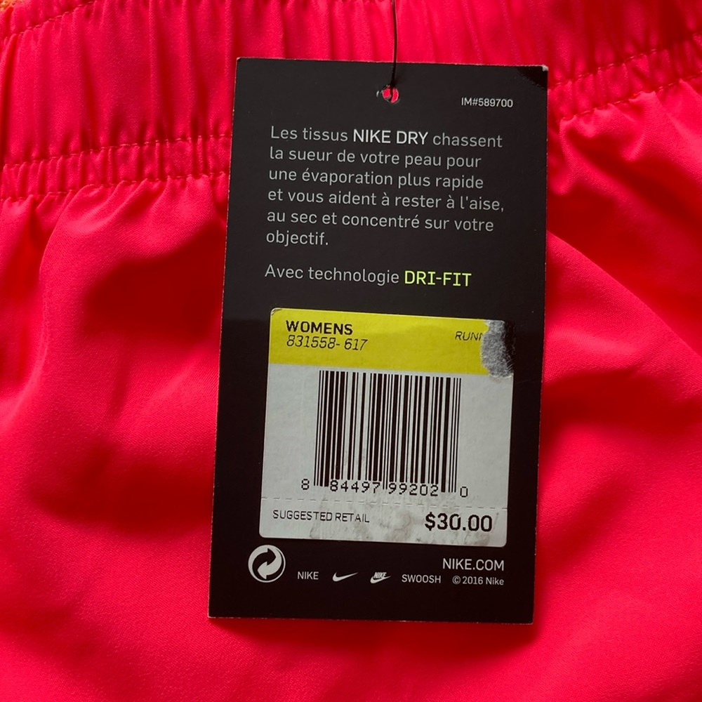 Nike Dry Pink / Orange Running Shorts - Picture 7 of 10